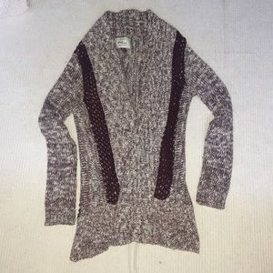Maroon and cream cardigan